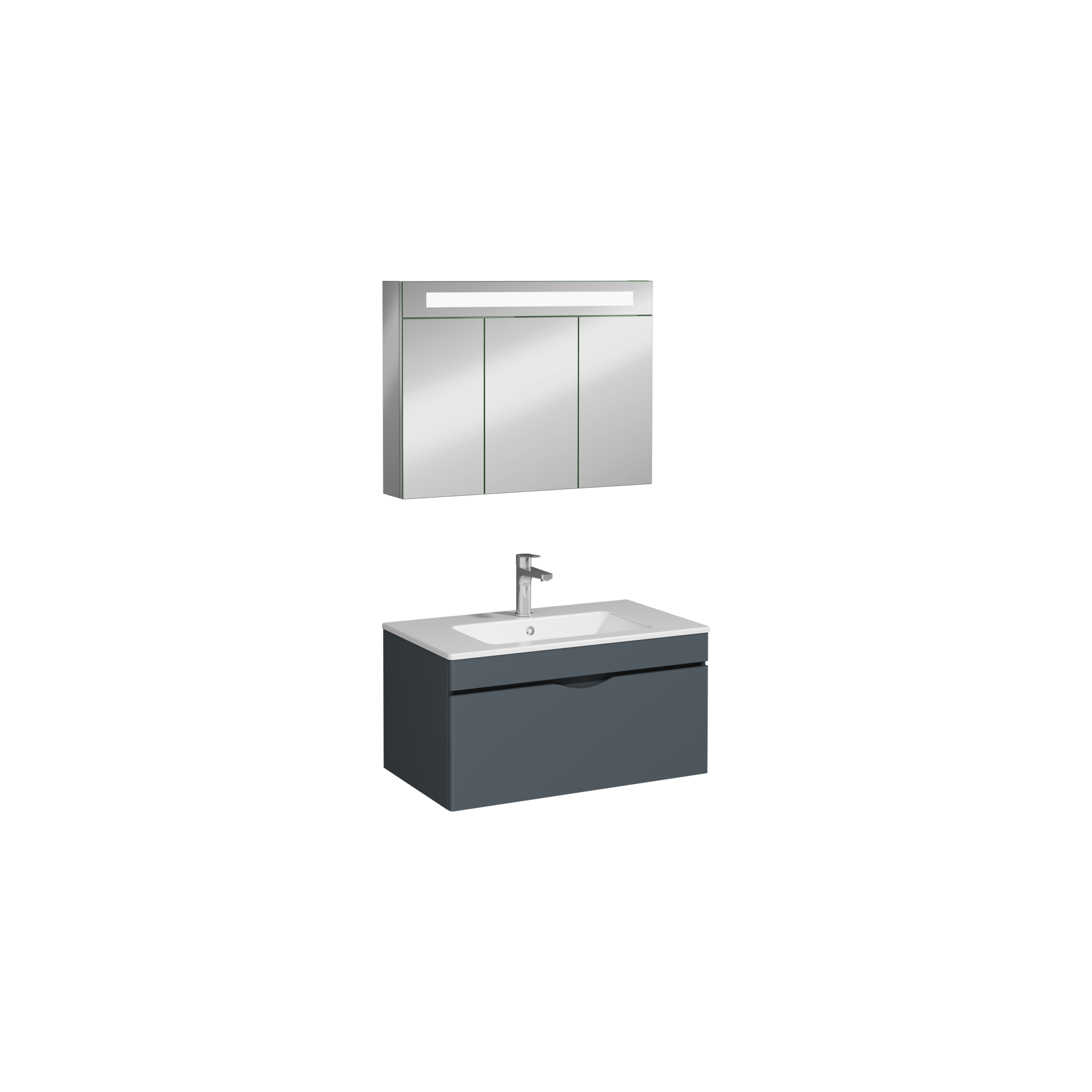 Isvea Roya Lavabo Ünitesi, Tek Çekmeceli, 80 cm, Antrasit