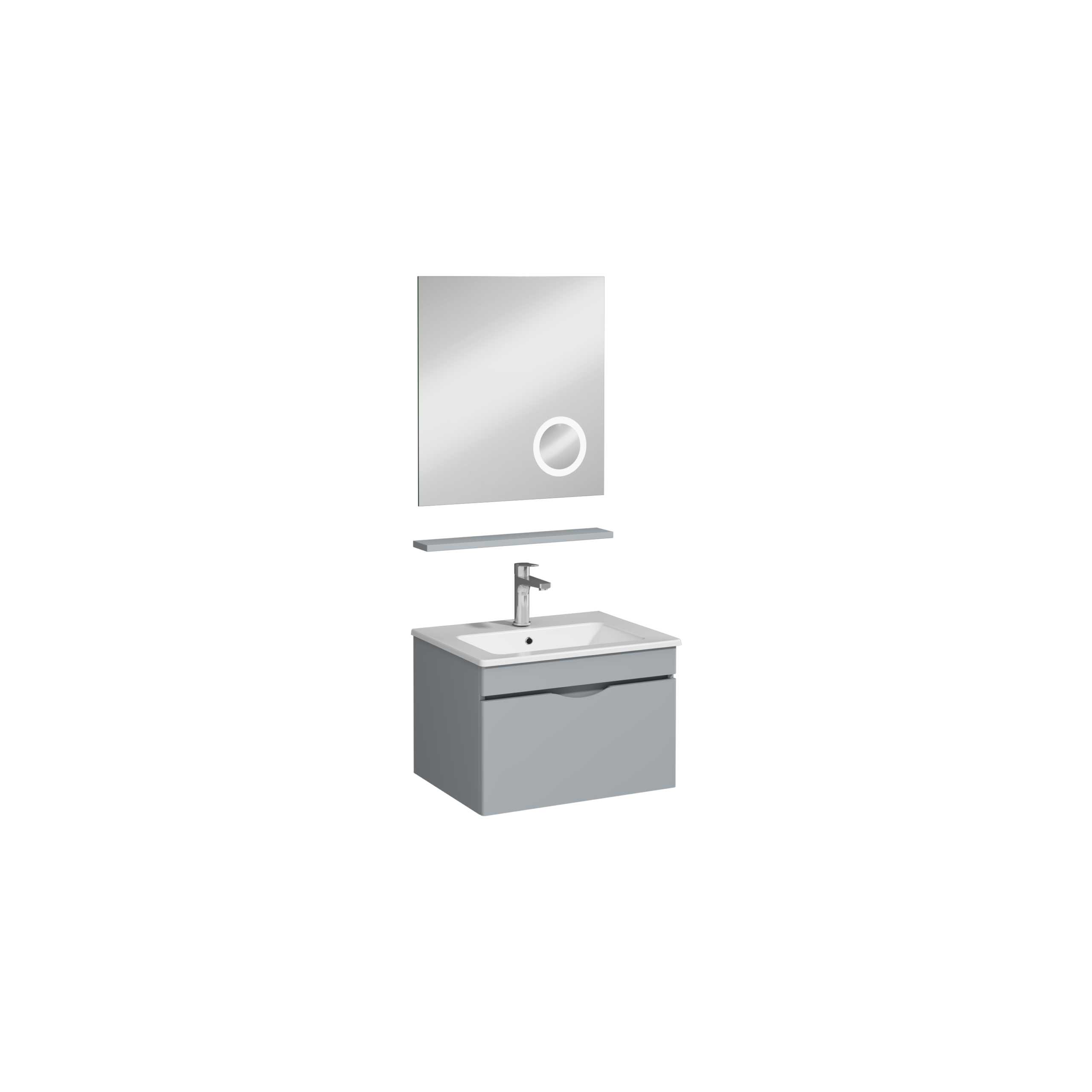 Isvea Roya Lavabo Ünitesi, Tek Çekmeceli, 60 cm, Açık Gri