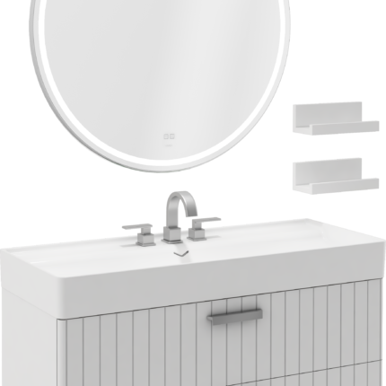 Isvea Vea Lavabo Ünitesi, İnoks Kulplu, 120 cm, Beyaz - 21MNS413120I - Banyo Dolapları