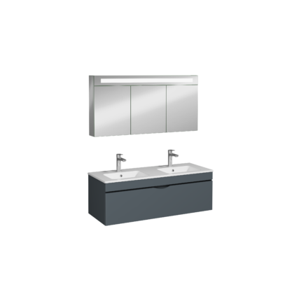 Isvea Roya Çift Hazneli Lavabo Ünitesi, Tek Çekmeceli, 120 cm, Çift Hazneli, Antrasit - 21RYS927121I - Banyo Dolapları