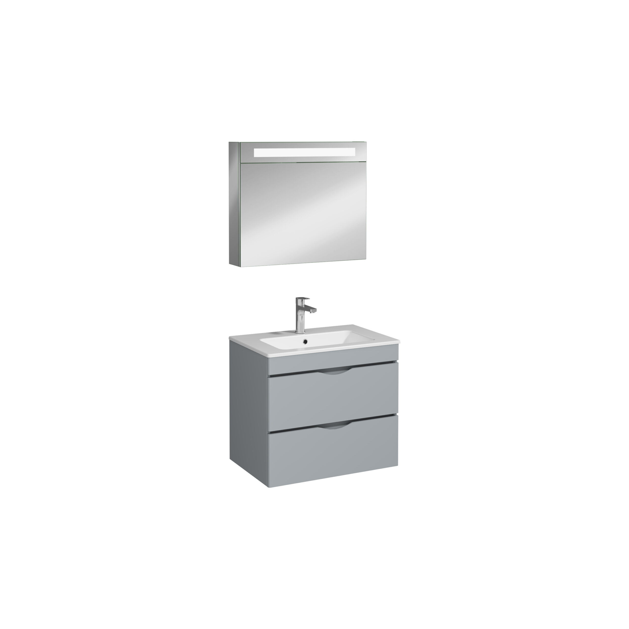Isvea Roya Lavabo Ünitesi, Çift Çekmeceli, 70 cm, Açık Gri