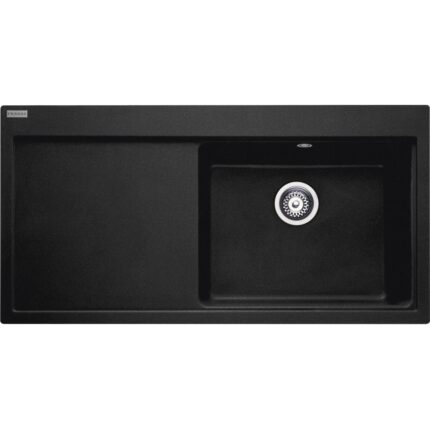 Franke Mythos Mtg 611-100 Nero Sol Damlalık Fragranit Eviye - 114.0742.258 - Granit Mutfak Eviyeleri