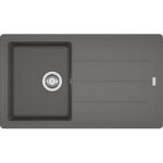 Franke Basis Bfg 611 Stone Grey Tek Gözlü Sağ/Sol Damlalıklı Fragranit Eviye - 114.0655.947 - Granit Mutfak Eviyeleri
