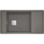Franke Fresno Fsg 611-88 Stone Grey Tek Gözlü Damlalıksız Fragranit Eviye - 114.0656.034 - Granit Mutfak Eviyeleri