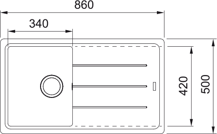 TE001_114.0334.154.png Franke Basis Bfg 611 Stone Grey Tek Gözlü Sağ/Sol Damlalıklı Fragranit Eviye - 114.0655.947 - Granit Mutfak Eviyeleri - 1