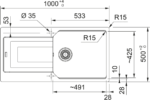 Franke Urban Ubg 611-100 Sahara Tek Gözlü Fragranit Eviye - 114.0688.451 - Granit Mutfak Eviyeleri - 1
