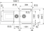 Franke Urban Ubg 651-100 Bianco Tek Gözlü Fragranit Eviye - 114.0688.456 - Granit Mutfak Eviyeleri - 1
