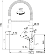 Franke Fox Pro Eviye Armatürü - 115.0486.993 - Mutfak Eviye Bataryaları - 2