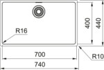 Franke Maris Mrx 110-70 İnox Çelik Eviye - 122.0654.855 - Paslanmaz Çelik Mutfak Eviyeleri - 1