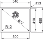 Franke Box Bxx 210/110-50 Tek Gözlü Damlalıksız Çelik Eviye - 127.0655.168 - Paslanmaz Çelik Mutfak Eviyeleri - 1