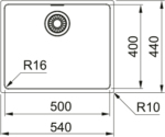 Franke Maris Mrx 110-50 İnox Çelik Eviye - 122.0654.853 - Paslanmaz Çelik Mutfak Eviyeleri - 1