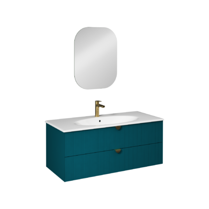 Isvea Infinity Lavabo Ünitesi, 120 cm, Okyanus, İnoks Kulplu - 21IFS749133I - Banyo Dolapları