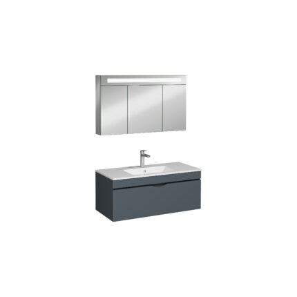 Isvea Roya Lavabo Ünitesi, Tek Çekmeceli, 120 cm, Antrasit - 21RYS927120I - Banyo Dolapları