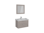 Isvea Valentia Lavabo Ünitesi, Çift Çekmeceli, Parlak Altın Kulplu, 90 cm, Çekmeceli, Açık Kahve - 27VLS068091I - Banyo Dolapları