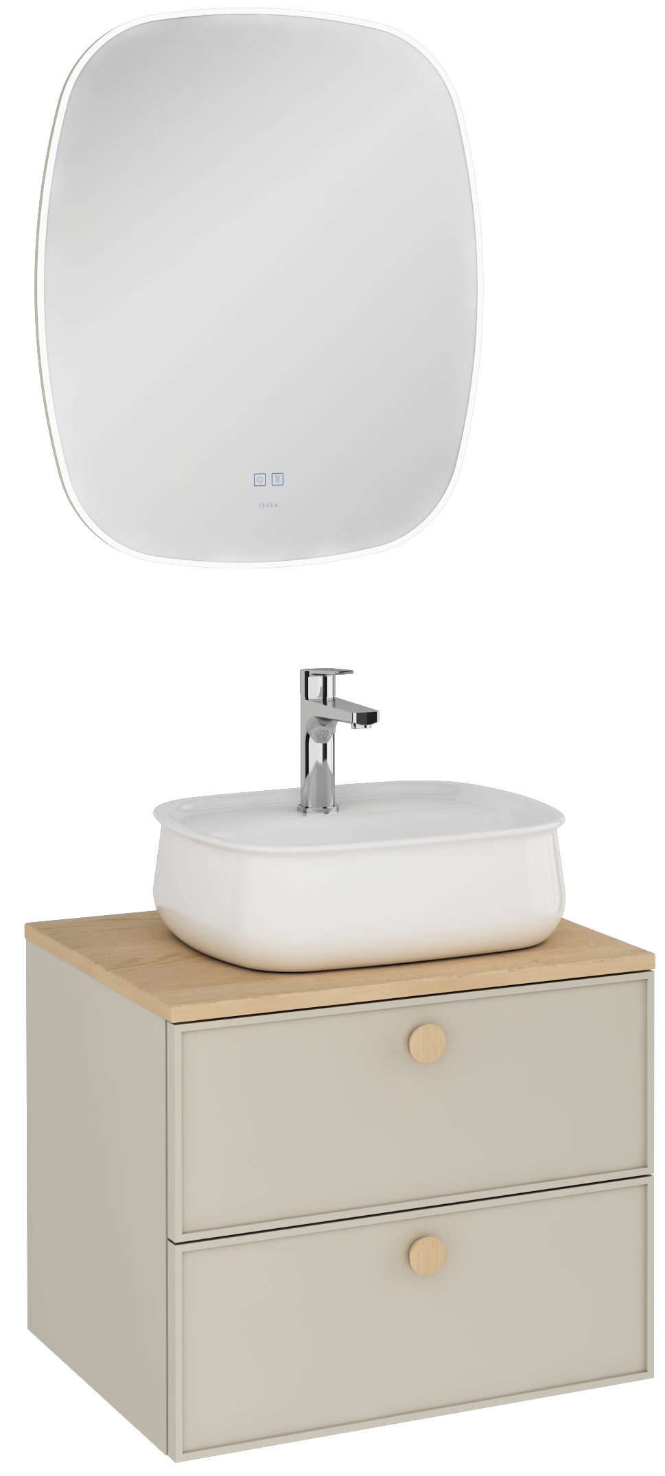 Isvea Mondo Lavabo Ünitesi, 60 cm, 2 Çekmeceli, Turkuaz