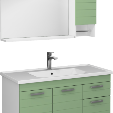 Isvea Platon Lavabo Ünitesi, 100 cm, Beyaz - Yeşil - 27PTS023100I - Banyo Dolapları
