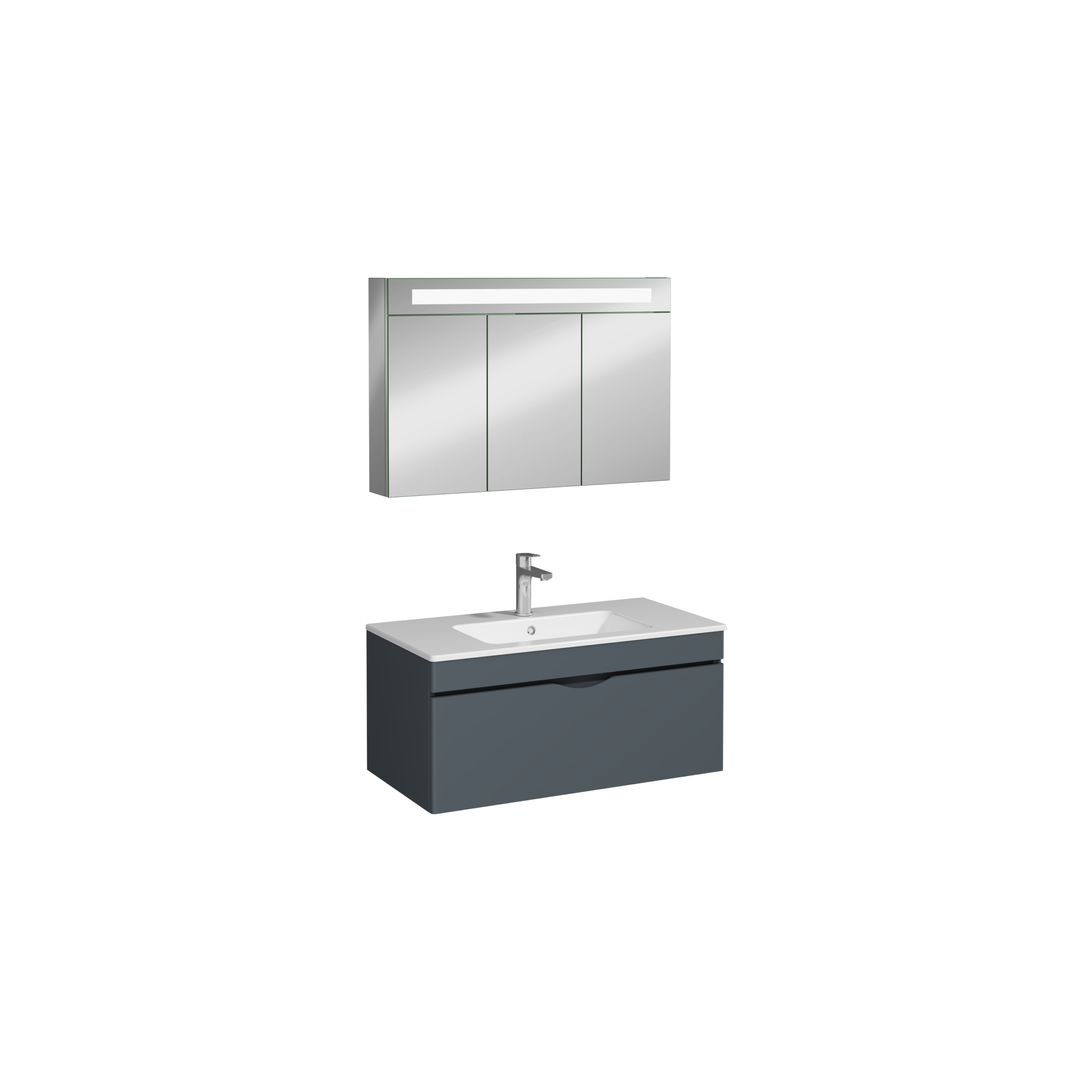 Isvea Roya Lavabo Ünitesi, Tek Çekmeceli, 100 cm, Antrasit