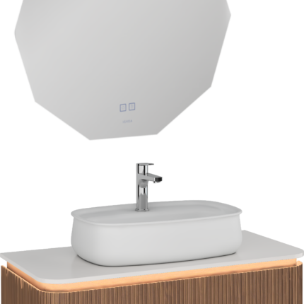 Isvea Fluido Lavabo Ünitesi, 100 cm, Mat Beyaz Lavabolu - 21FDS009100I - Banyo Dolapları