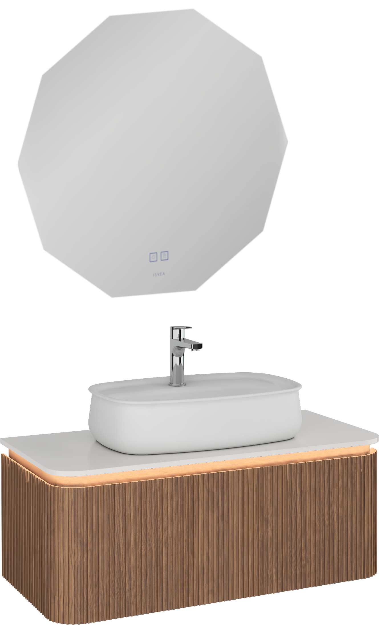 Isvea Fluido Lavabo Ünitesi, 100 cm, Mat Beyaz Lavabolu