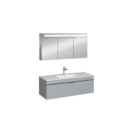 Isvea Roya Lavabo Ünitesi, Tek Çekmeceli, 120 cm, Açık Gri - 21RYS928120I - Banyo Dolapları