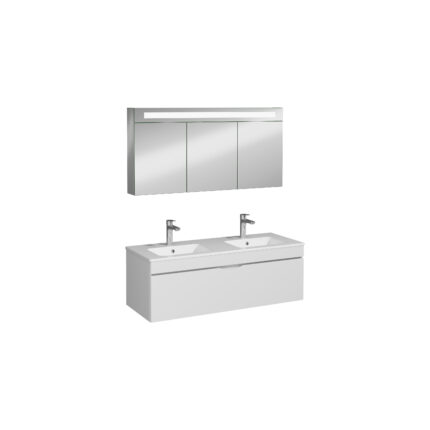 Isvea Roya Çift Hazneli Lavabo Ünitesi, Tek Çekmeceli, 120 cm, Çift Hazneli, Beyaz - 21RYS929121I - Banyo Dolapları
