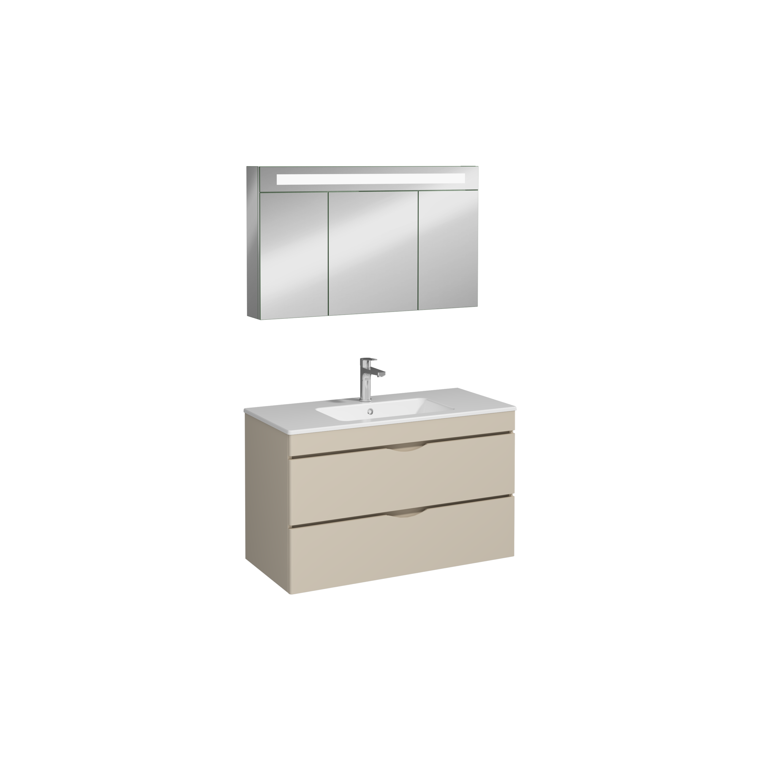 Isvea Roya Lavabo Ünitesi, Çift Çekmeceli, 100 cm, Kum Beji