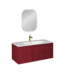 Isvea Infinity Lavabo Ünitesi, 120 cm, Yakut Kırmızı, İnoks Kulplu - 21IFS748133I - Banyo Dolabı Takımı