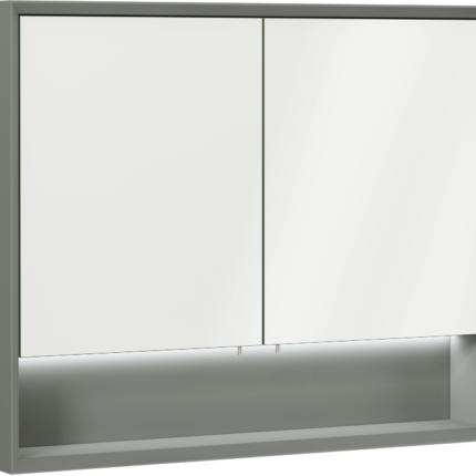Isvea Stepp Dolaplı Ayna, 80 cm, Led’li Çakıl Gri - 21SP1231080I - Banyo Dolapları