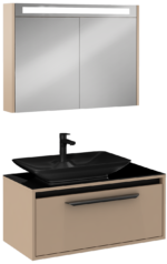 Isvea Bella Lavabo Ünitesi, 90 cm, Cappucino, Beyaz Lavabolu - 24BLS372090I - Banyo Dolapları - 1