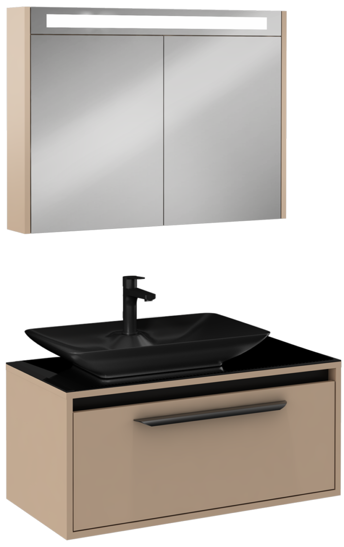 f16ee87f-9fbc-48f2-92fd-ce968c9b5466.png Isvea Bella Lavabo Ünitesi, 90 cm, Cappucino, Beyaz Lavabolu - 24BLS372090I - Banyo Dolapları - 1