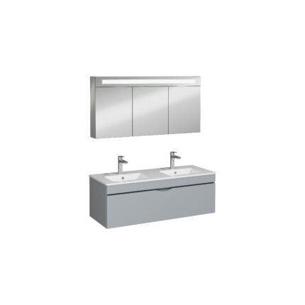 Isvea Roya Çift Hazneli Lavabo Ünitesi, Tek Çekmeceli, 120 cm, Çift Hazneli, Açık Gri - 21RYS928121I - Banyo Dolapları