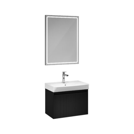 Isvea Fuga Lavabo Ünitesi, 60 cm, Gofrato Siyah - 22FGS074060I - Banyo Dolapları