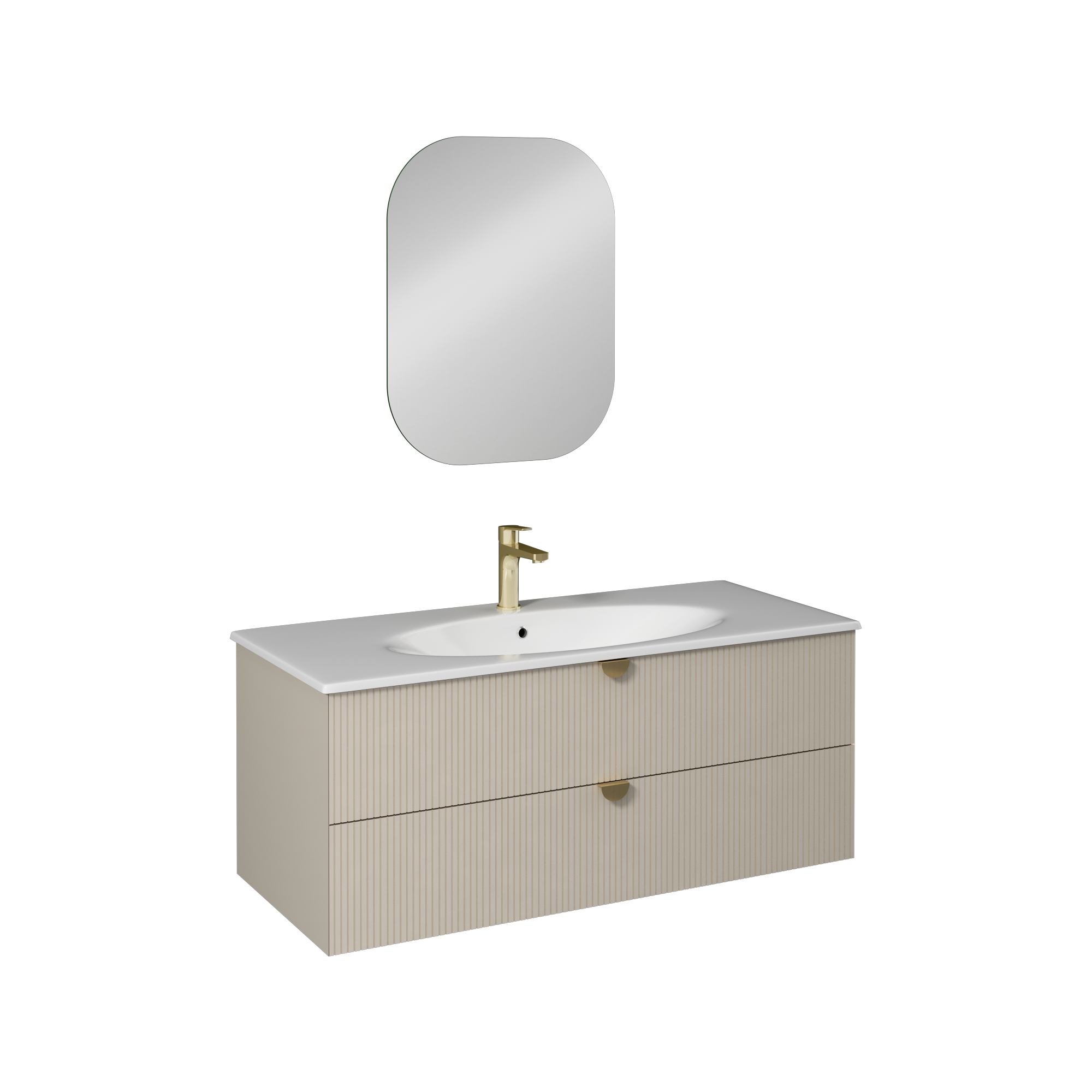 Isvea Infinity Lavabo Ünitesi, 120 cm, Krem, İnoks Kulplu