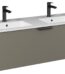 Isvea Liv Çift Hazneli Lavabo Ünitesi, Tek Çekmeceli, Siyah Kulplu, 120 cm, Soft Touch Yüzey, Lava - 24LVS222121I - Banyo Dolapları