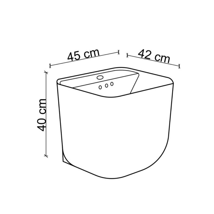 Lena E-251MA Monoblok Lavabo Mermer Desenli Beyaz & Altın - Görsel 2