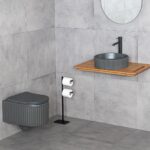 Lena E-W1001MF Tezgah Üstü Mat Füme Lavabo - Görsel 3