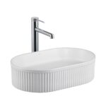 Lena E-W1002MB Tezgah Üstü Mat Beyaz Lavabo