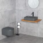 Lena E-W1004MF Tezgah Üstü Lavabo Mat Füme - Görsel 3