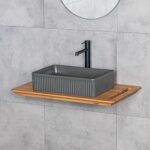 Lena E-W1004MF Tezgah Üstü Lavabo Mat Füme - Görsel 4