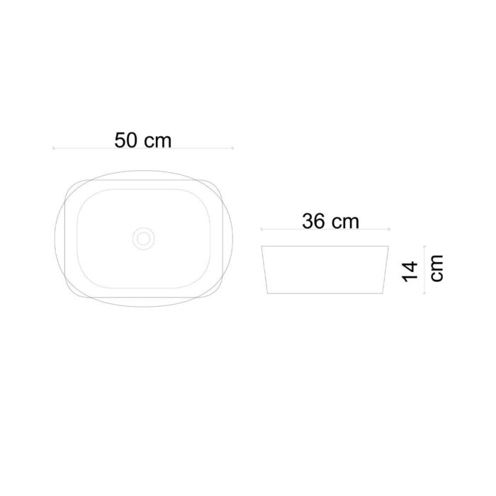 Lena E-W1051MB Tezgah Üstü Lavabo Mat Beyaz - Görsel 2