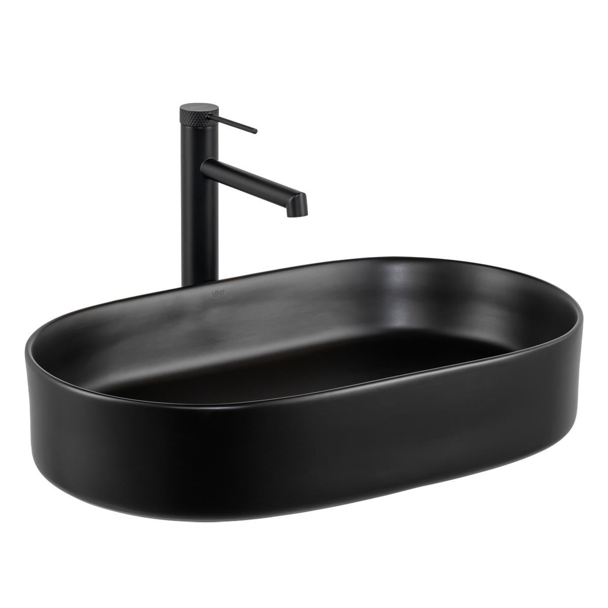Lena E-W1202MS Tezgah Üstü Lavabo Mat Siyah