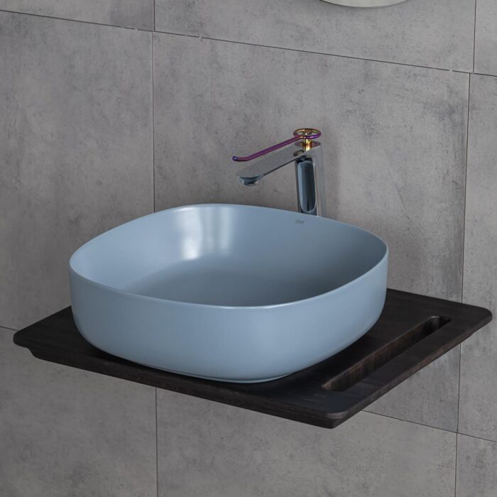 Lena E-W1203MM Tezgah Üstü Lavabo Mat Mavi - Görsel 3