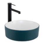 Lena E-W5002YB Tezgah Üstü Lavabo Mat Yeşil & Parlak Beyaz