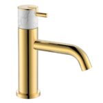 Fontana FA-4012M Fırçalanmış Altın & Mermer Lavabo Bataryası