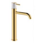 Fontana FA-4022M Fırçalanmış Altın & Mermer Yüksek Lavabo Bataryası