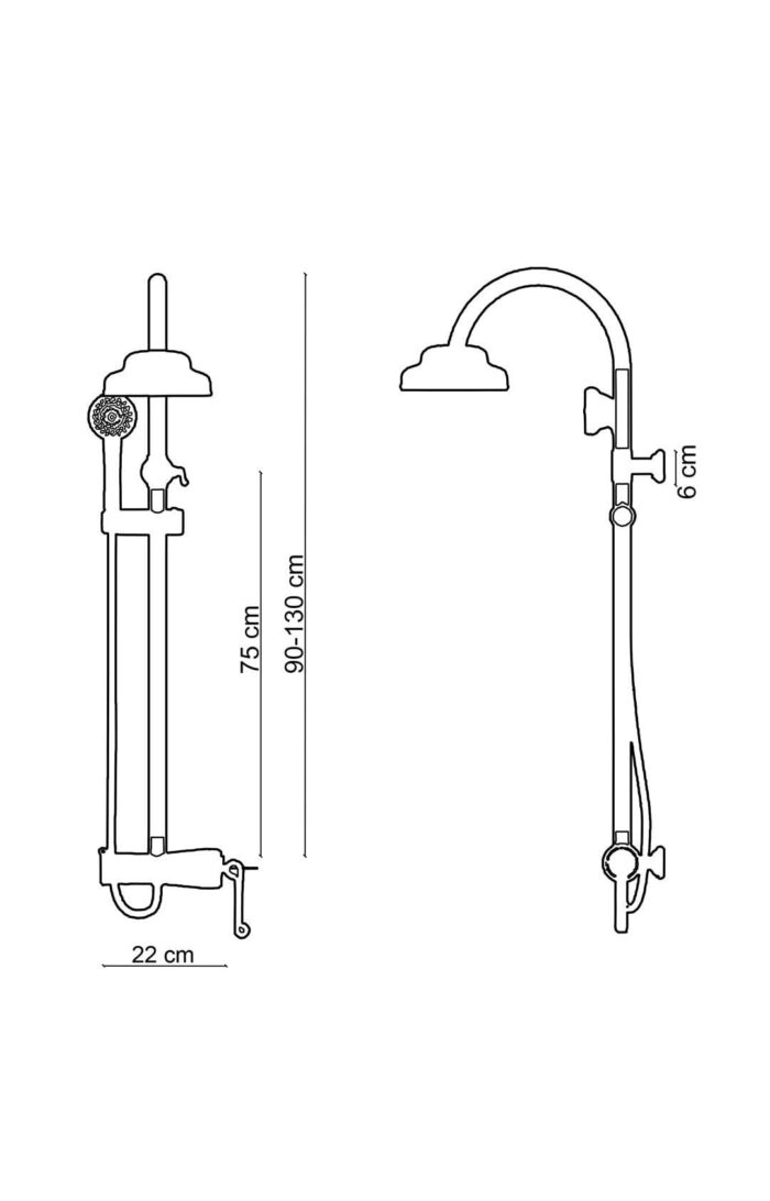 Fontana FA-6052 Fırçalanmış Altın Duş Ünitesi - Görsel 2