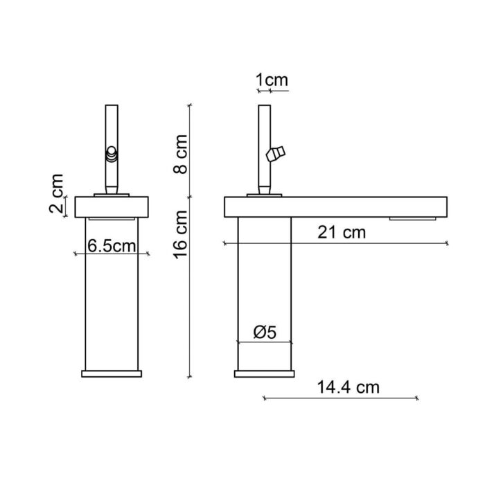 Fontana FA-8015 Mat Siyah Lavabo Bataryası - Görsel 2