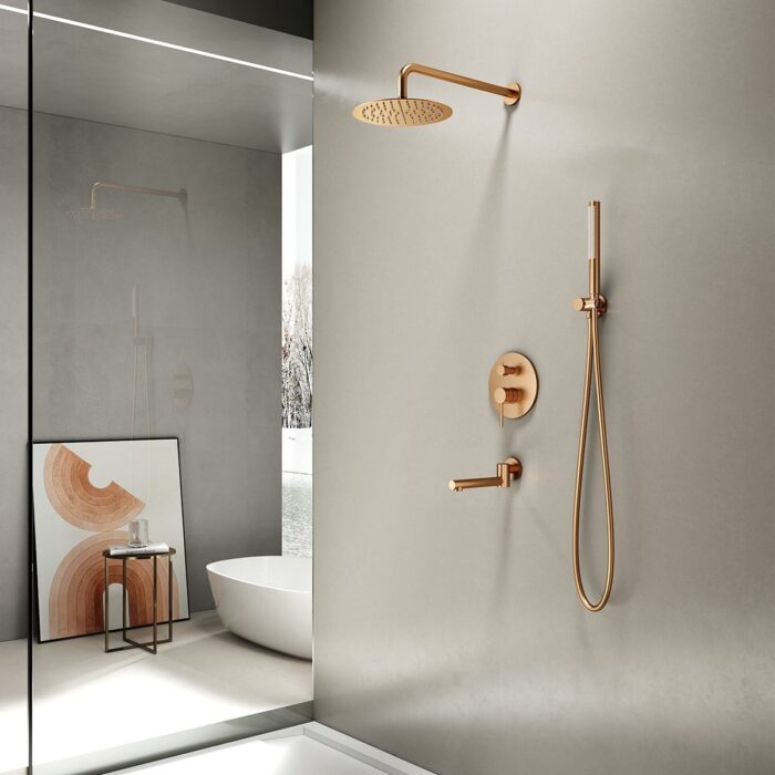 Fontana FJ-4153F Fırçalanmış Rose Ankastre Duş Seti - Görsel 2