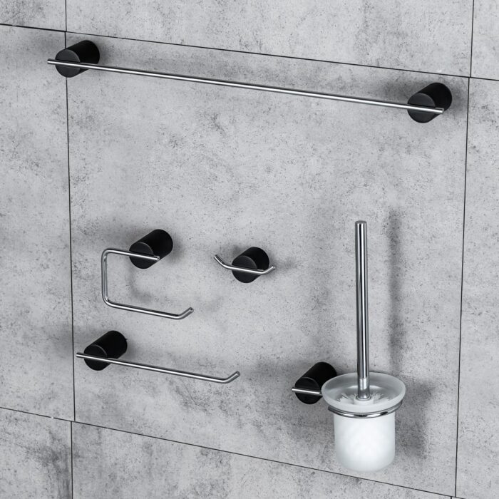 Fontana FN-70103 Krom & Siyah Tuvalet Kağıtlığı - Görsel 3