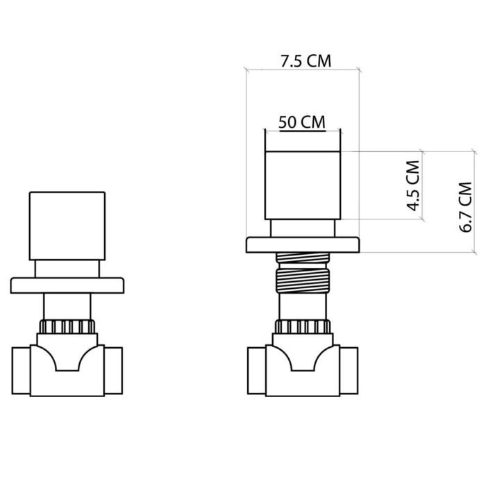 Fontana FSV-102 Ankastre Stop Valf Altın - Görsel 2